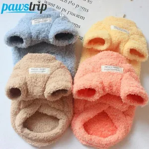 Cozy Winter Dog Sweater: Stylish Plush Coat for Small Breeds - Fashionable Pet Attire