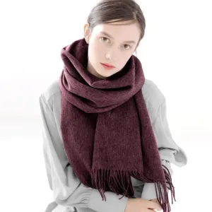 Cozy Wool Winter Wrap Scarf with Tassels