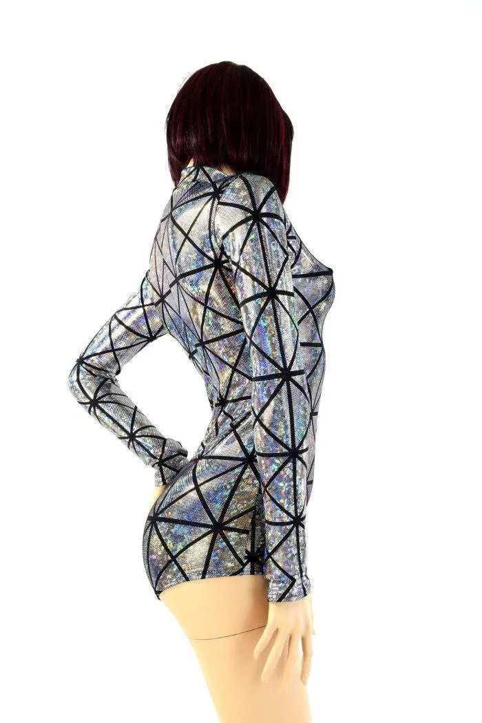 Cracked Tile "Stella" Zipper Romper