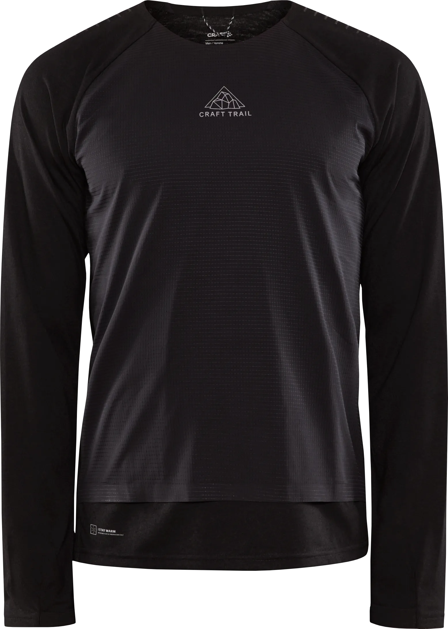 Craft Men&#x27;s Adv Trail Wool Wind Long Sleeve Tee Black/Melange | Buy Craft Men&#x27;s Adv Trail Wool Wind Long Sleeve Tee Black/Melange here | Outnorth