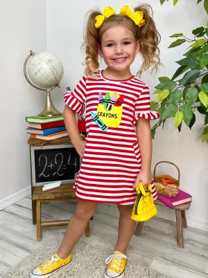 Crayon Cuteness Striped Pocket Dress