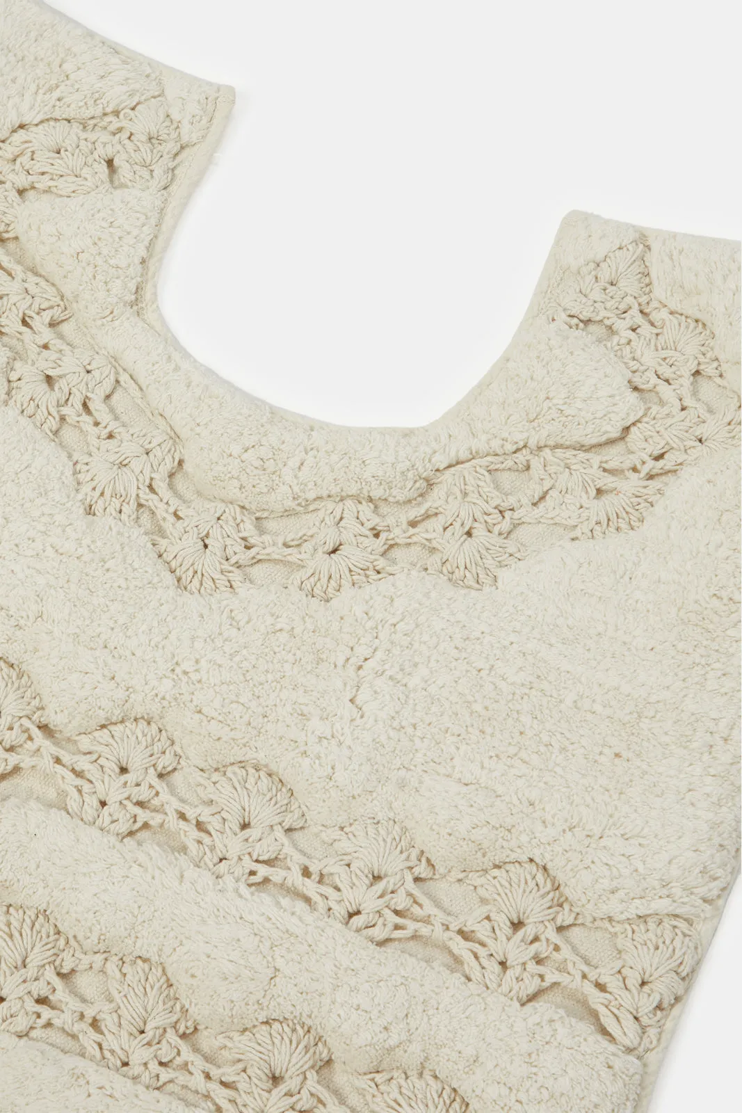 Cream Crochet Bathmat (2 Piece)