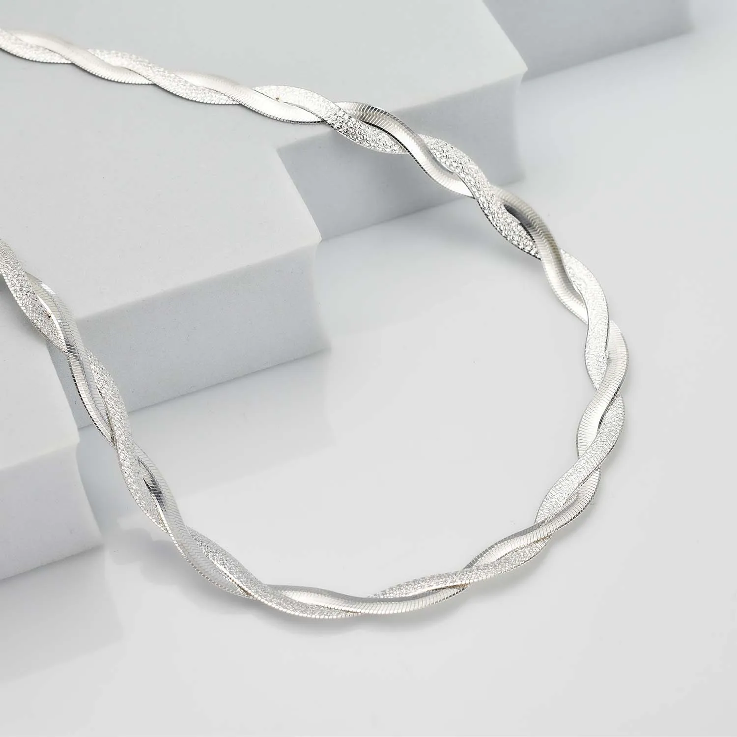 Creations Intertwined Herringbone Necklace
