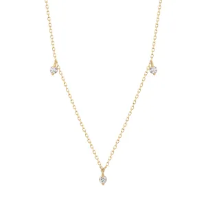 CRESSIDA | Floating Triple Diamond Necklace
