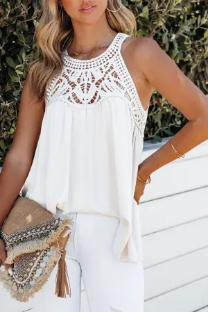 Crochet Lace Sleeveless Babydoll Top