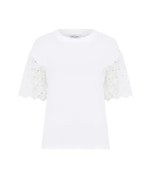 Crochet Short Sleeve Tee - Milk