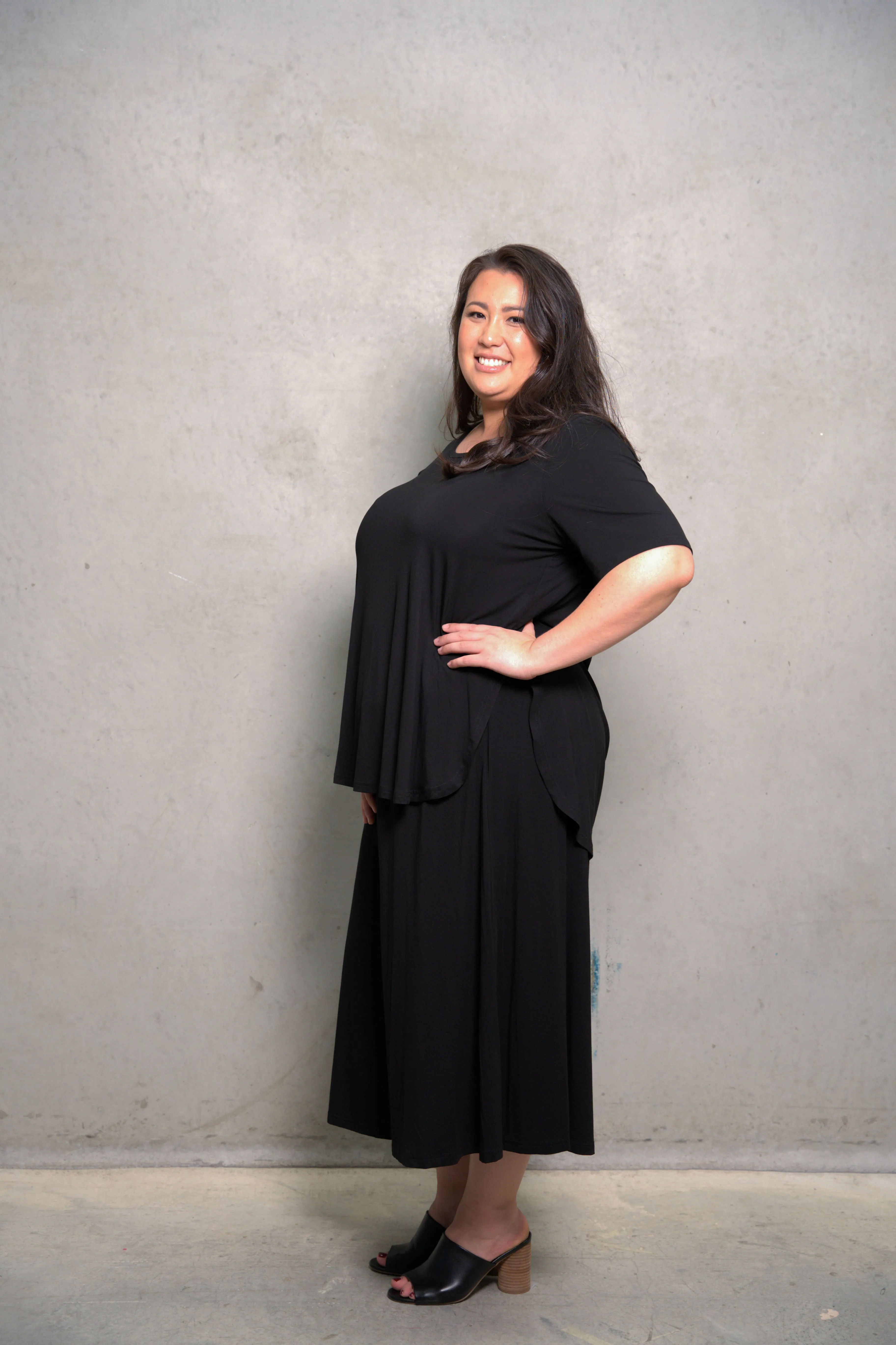 'CRYSTAL' Bamboo S/S Top - Black