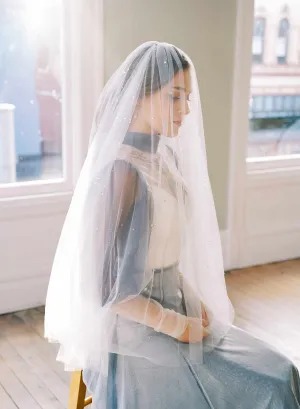 Crystal droplets on whisper tulle circle veil - Style #2472