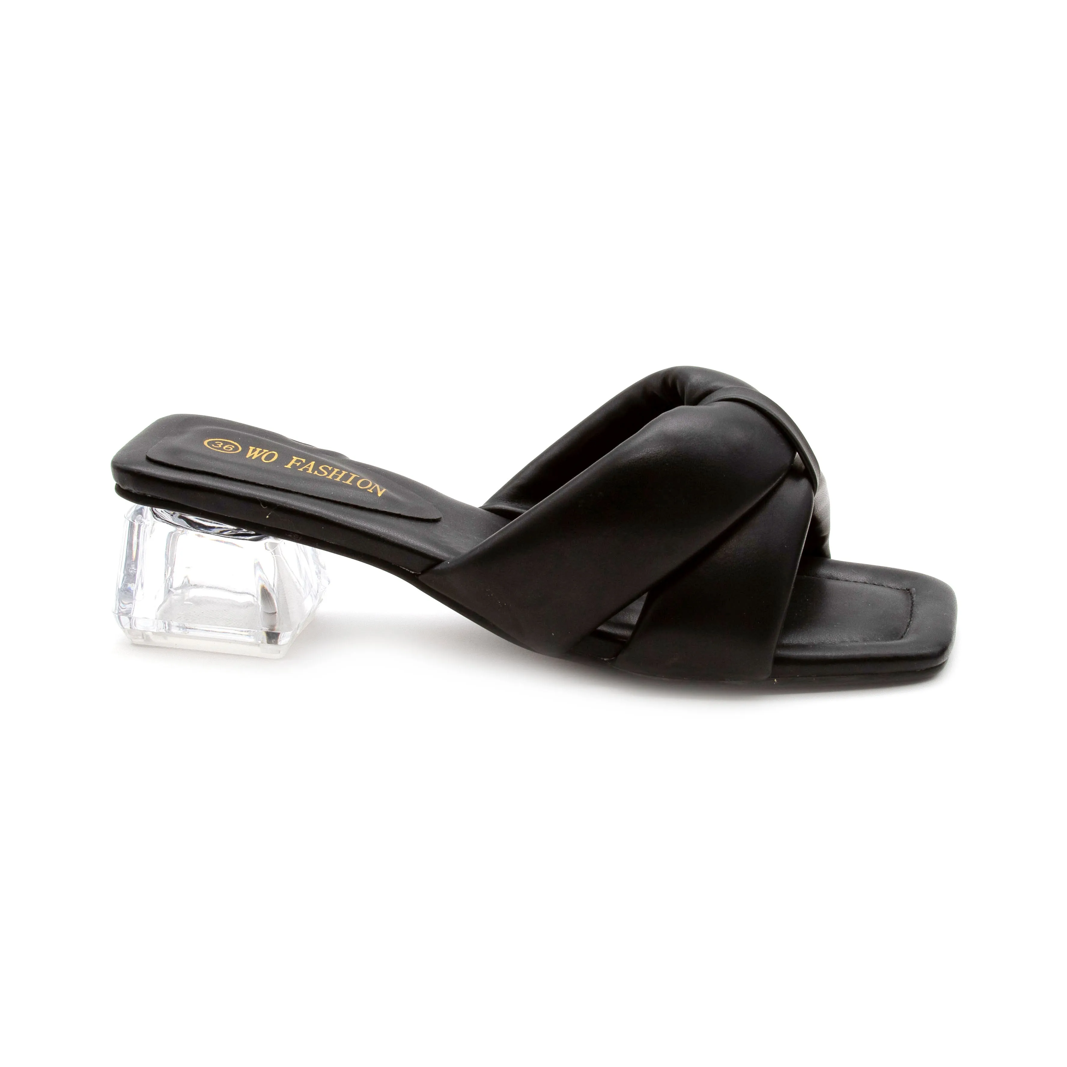 Crystal Low Heel Mules
