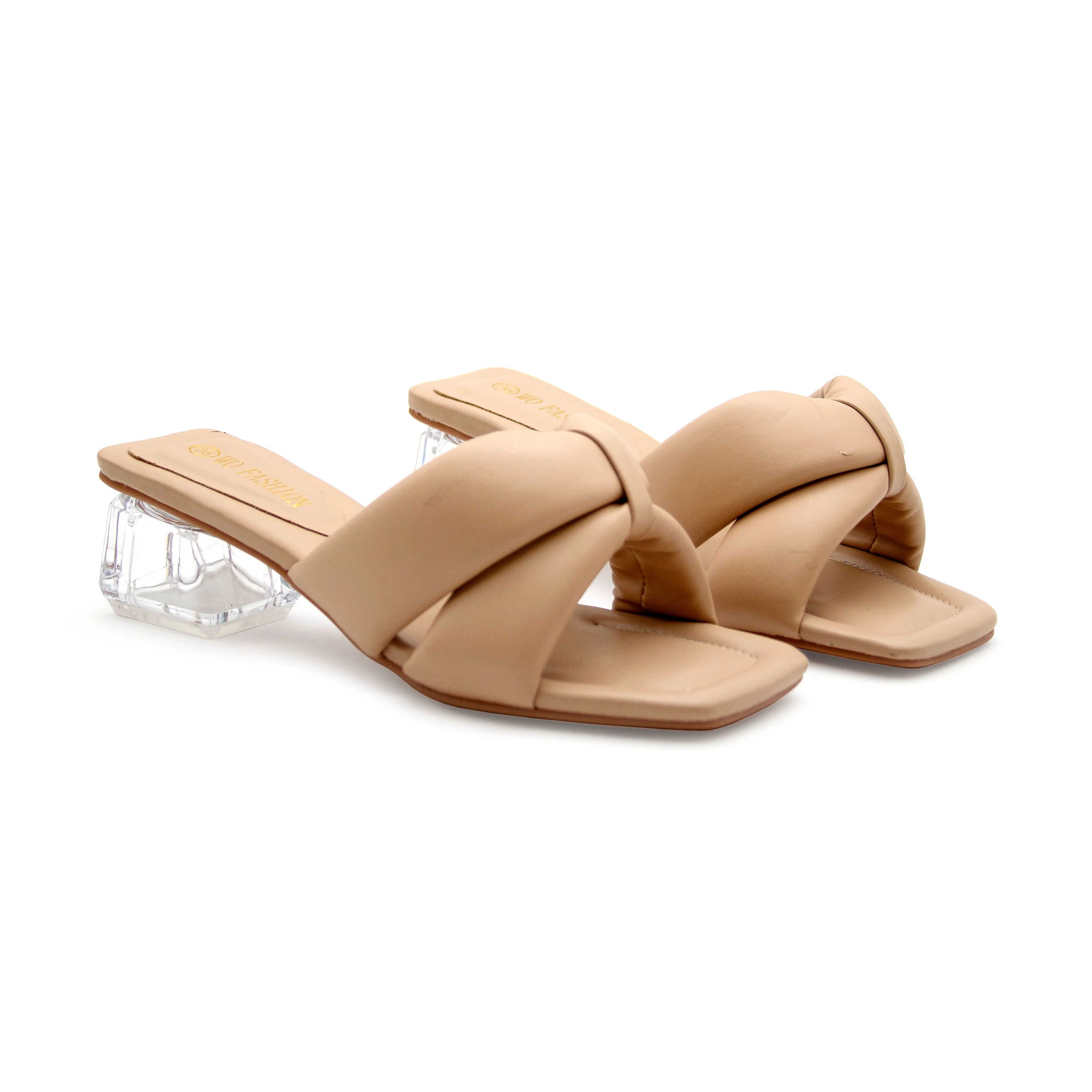 Crystal Low Heel Mules