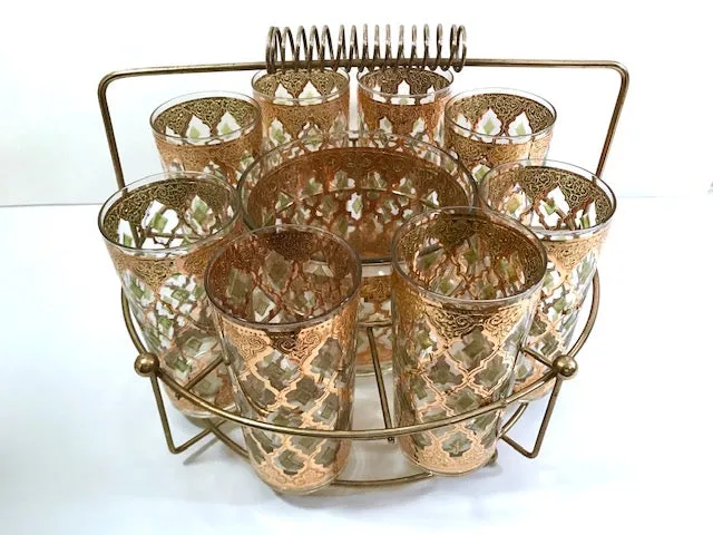 Culver Signed Mid-Century Valencia 10-Piece Bar Set