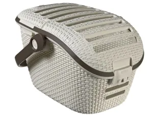 Curver Pet Life Cream Carrier Transporter Basket Rattan Style