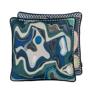 Cushion WHITE SANDS SUNSET RUISSEAU cotton satin