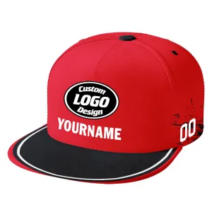 Custom Red Blue Houston Hat Sport Design Cap Stitched Adjustable Personalized PR067B-D020261-12