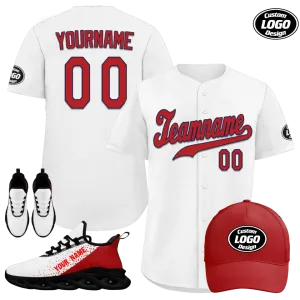 Custom White And Red Jersey Maxsoul Shoes And Hat Combo Offer Personalized,ZH-24020088