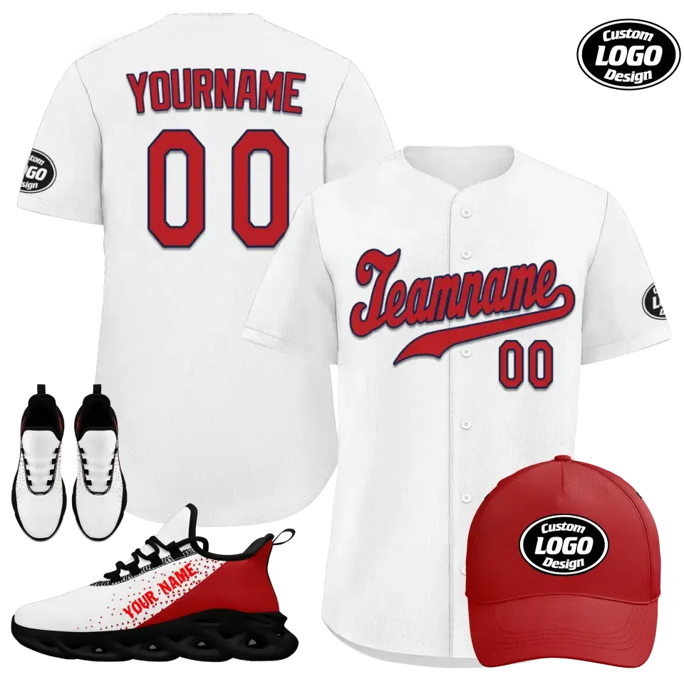 Custom White And Red Jersey Maxsoul Shoes And Hat Combo Offer Personalized,ZH-24020088