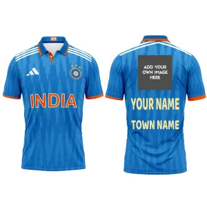 Customised India Cricket ODI Jersey With Name,Photo And Printed.