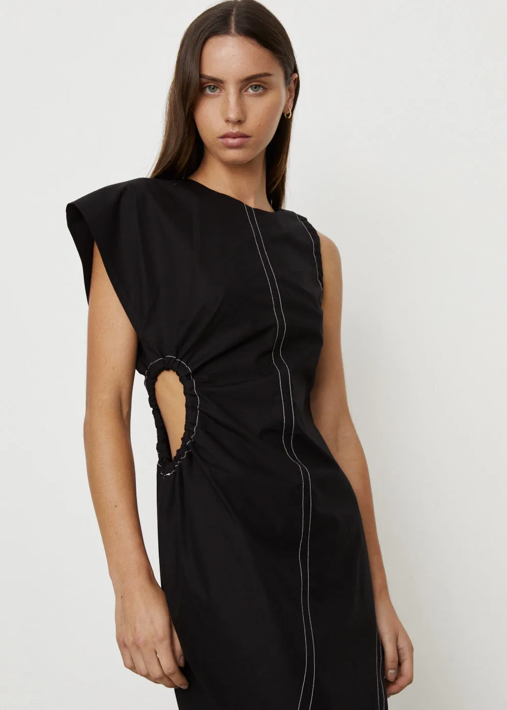Cut Out Poplin Dress