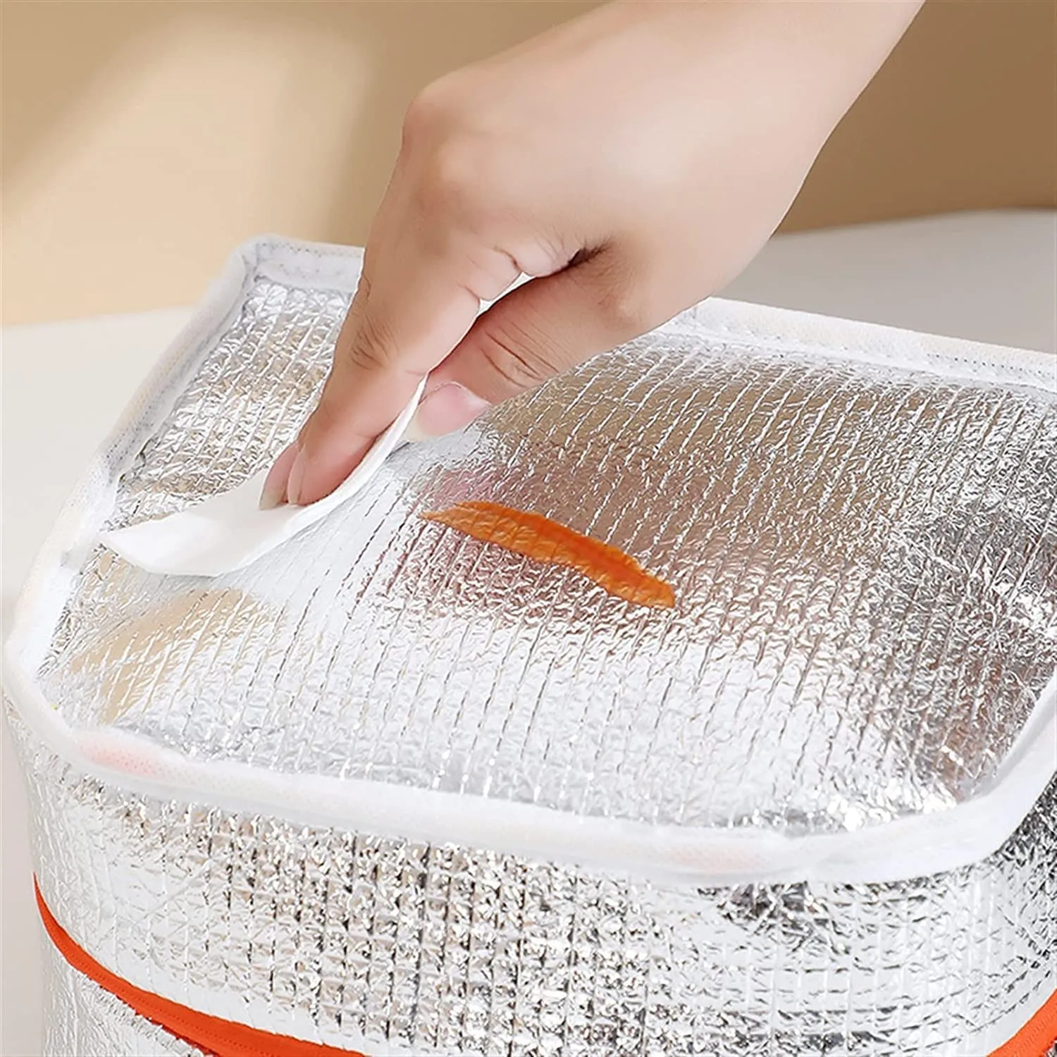 Cute 3d design Animal Printed Insulated  Lunch bag for kids (Orange Tiger)