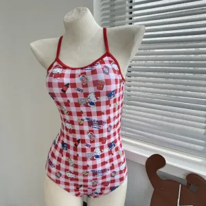 Cute Kitty Plaid Swimsuit KI614