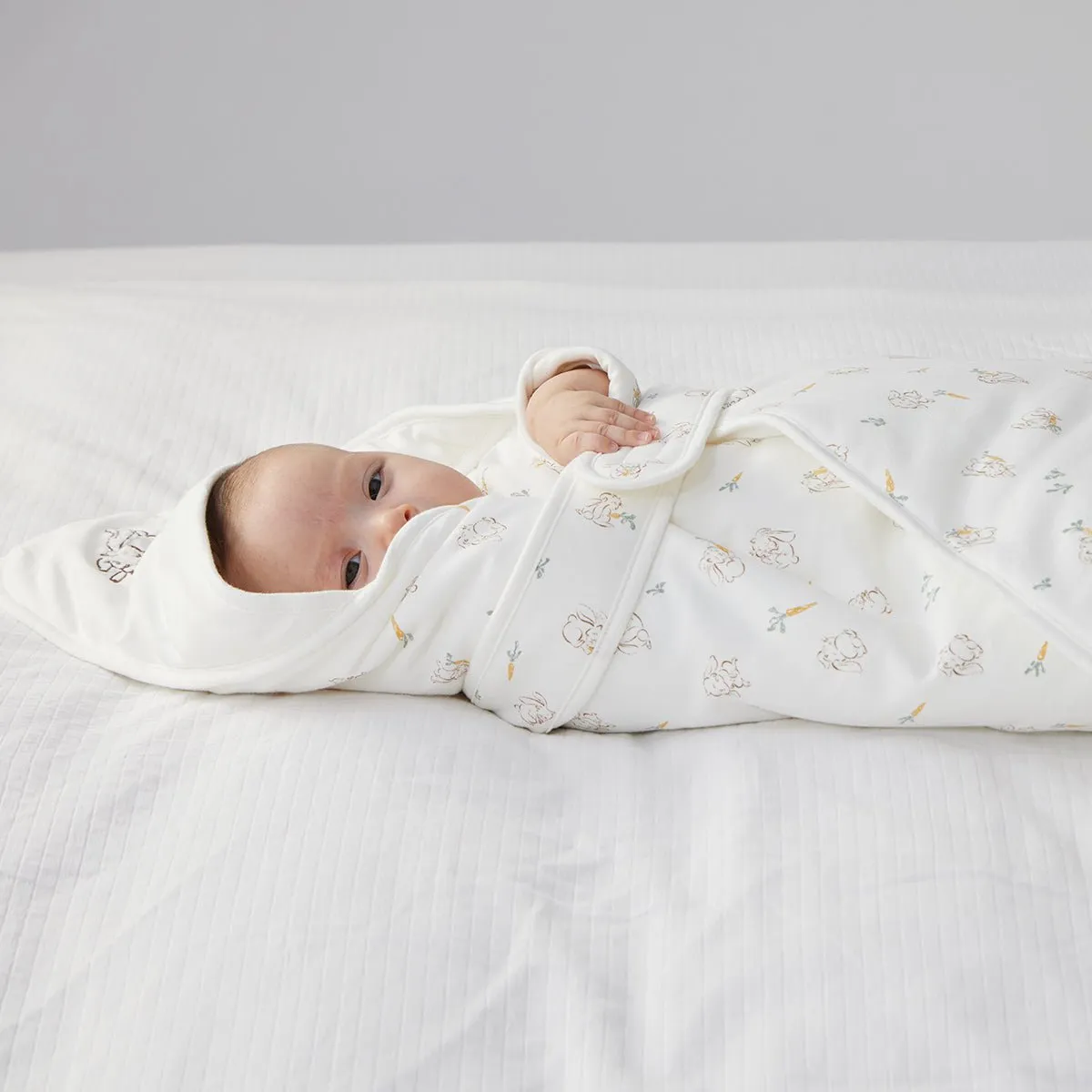 Cute Rabbit Extra Warm Cotton Baby White Swaddle Wrap