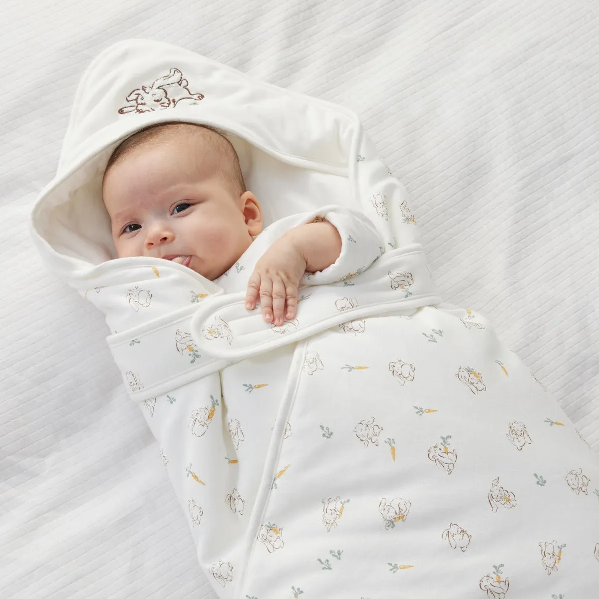 Cute Rabbit Extra Warm Cotton Baby White Swaddle Wrap