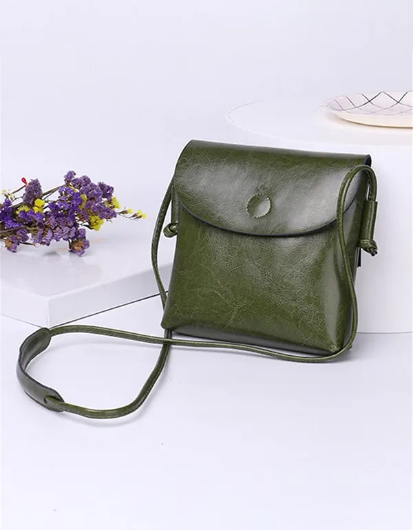 Cute Square Shape Retro Women's Leather Bag