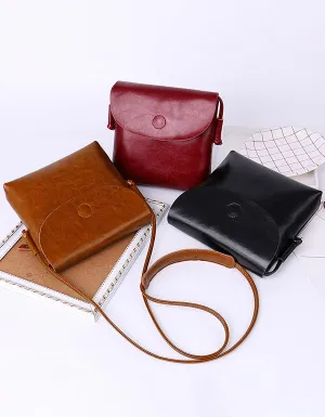 Cute Square Shape Retro Women's Leather Bag
