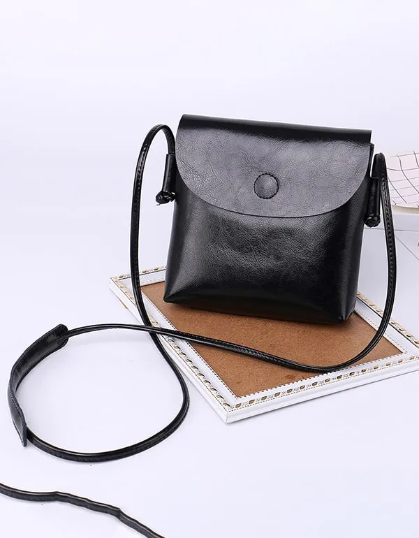 Cute Square Shape Retro Women's Leather Bag