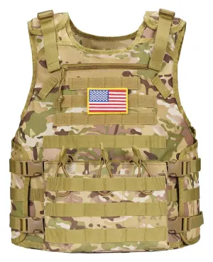 CVLIFE Tactical Vest with Zipper Bag Molle Webbing System