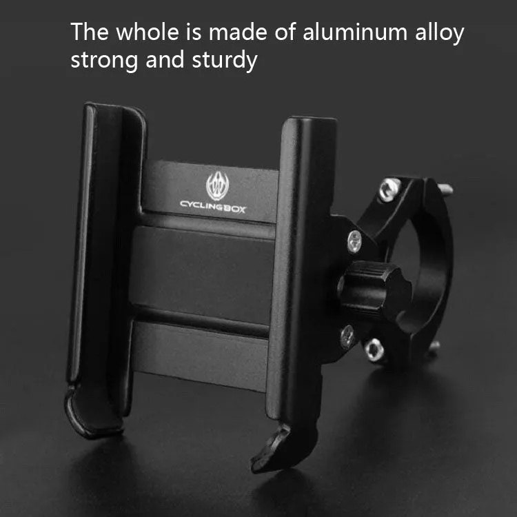 CYCLINGBOX Aluminum Alloy Mobile Phone Holder Bicycle Riding Takeaway Rotatable Metal Mobile Phone Bracket, Style:Rearview Mirror Installation(Red)