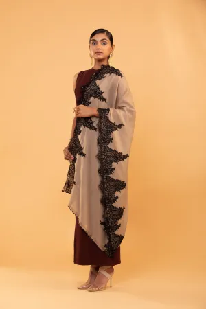 Daisy Lace Shawl in Ivory and Black is an Elegant Women's Accessory