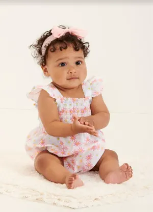 Daisy Print Smocked Top Onesie