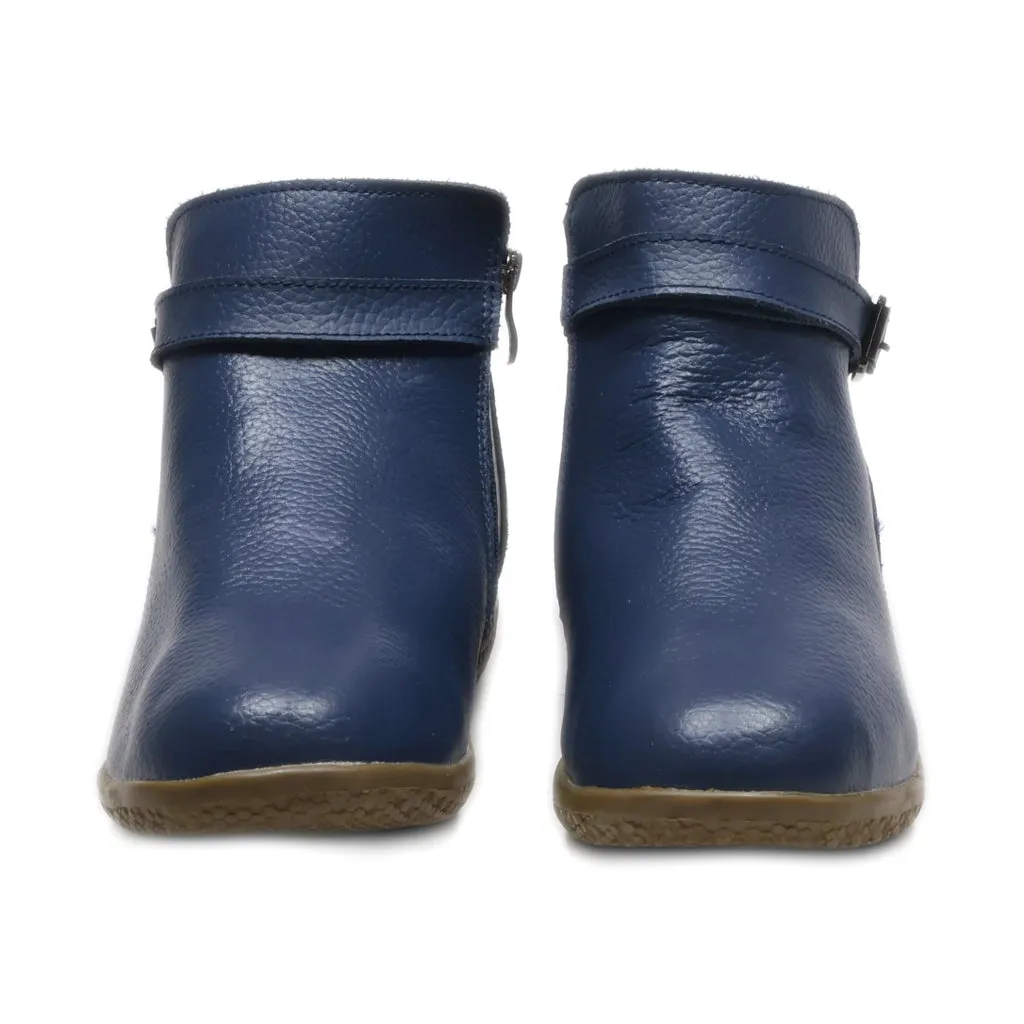 Damart Ankle Boots Leather Blue Colour For Women