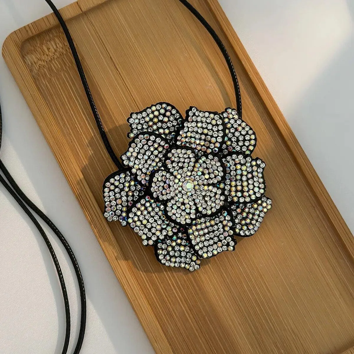 Danette Rhinestone Flower Necklace