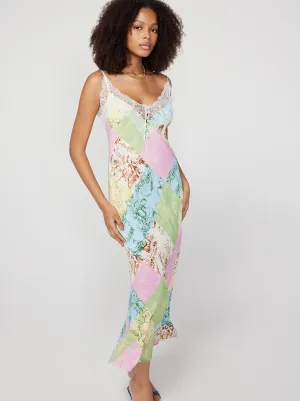 Daphne Patched Toile De Jouy Maxi Slip Dress