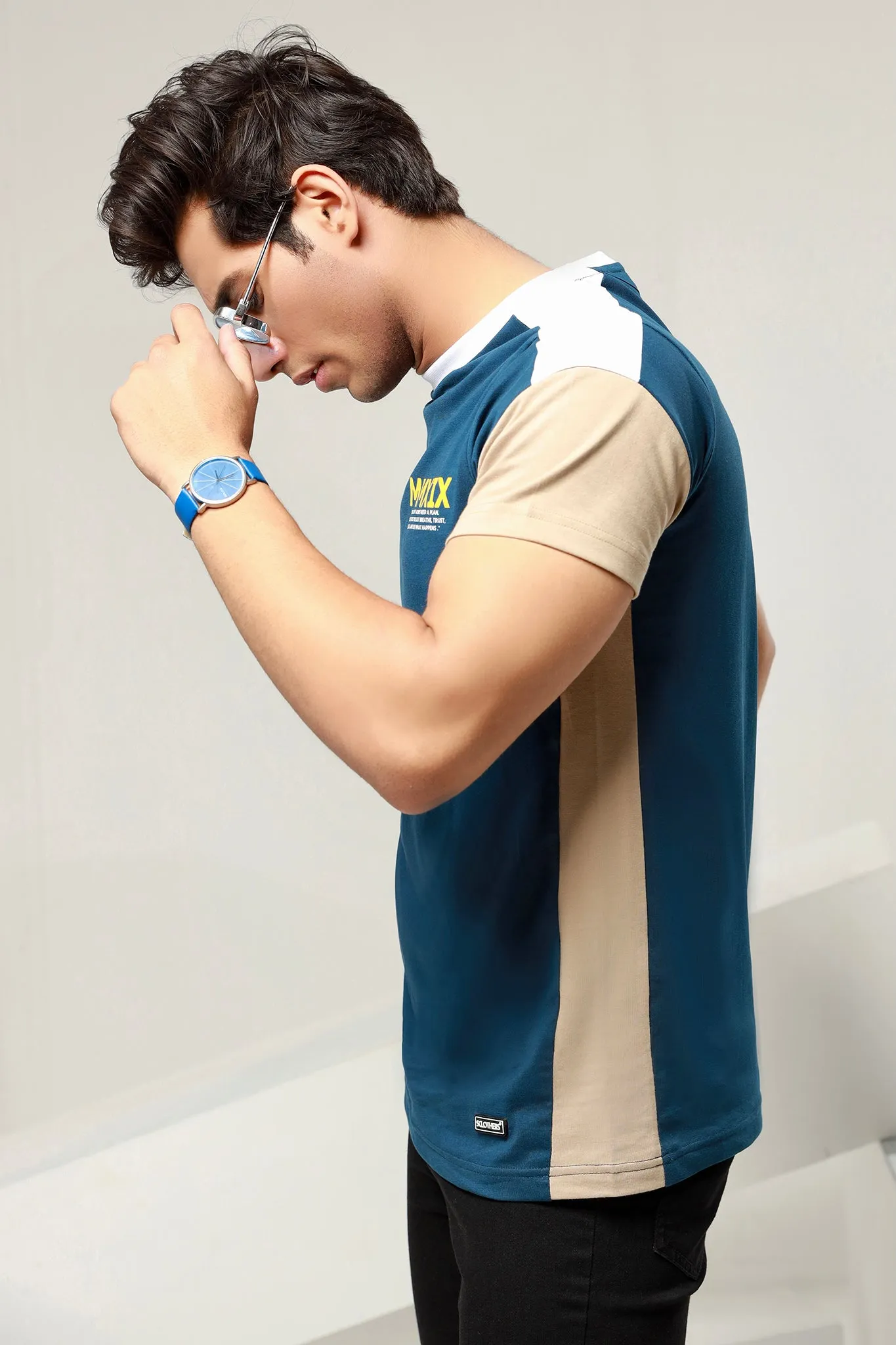 Dark Blue Block T-Shirt - P21 - MT0088R