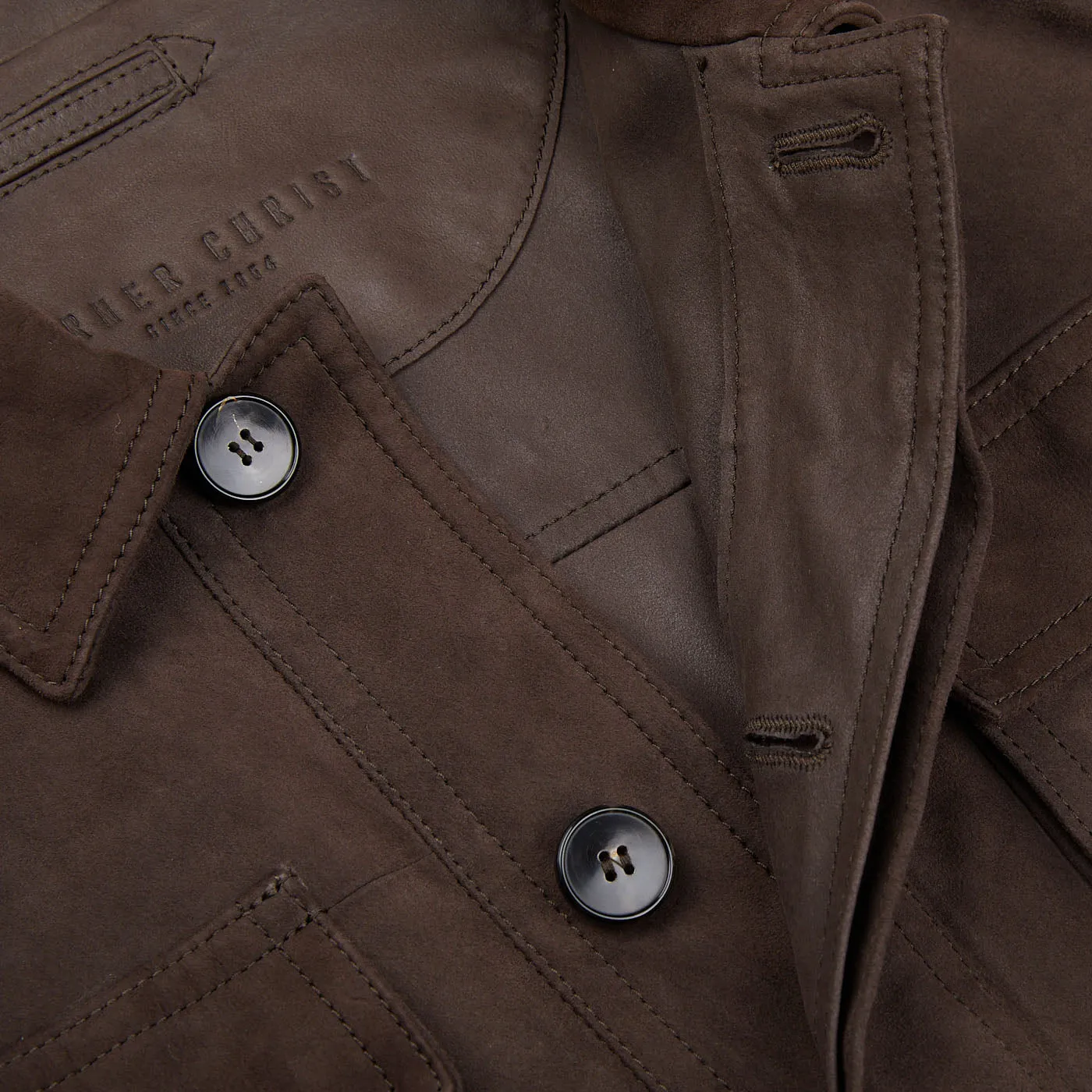 Dark Brown Suede Anton Leather Jacket