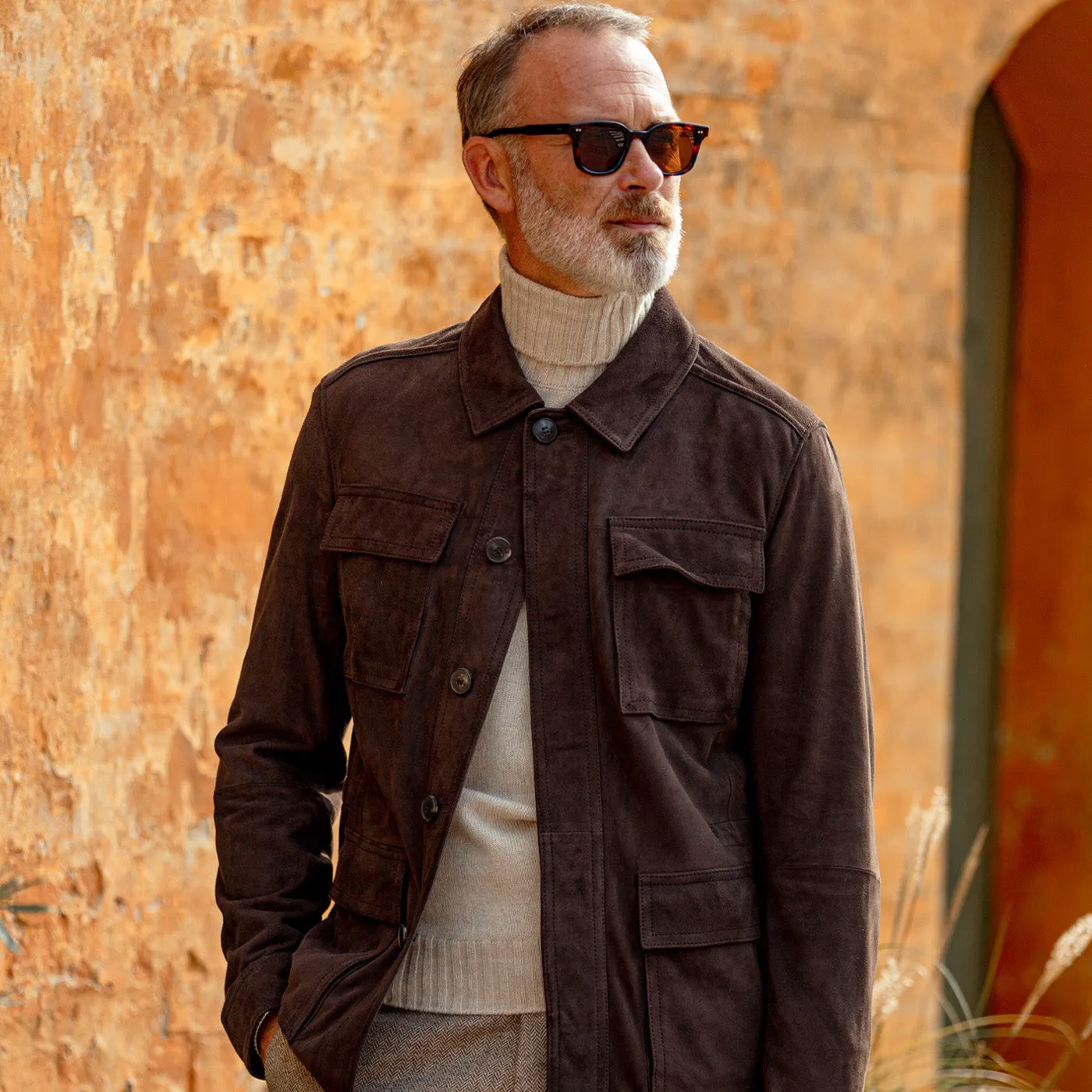 Dark Brown Suede Anton Leather Jacket