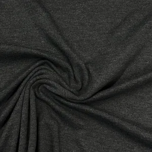 Dark Charcoal Heather Cotton Interlock Fabric