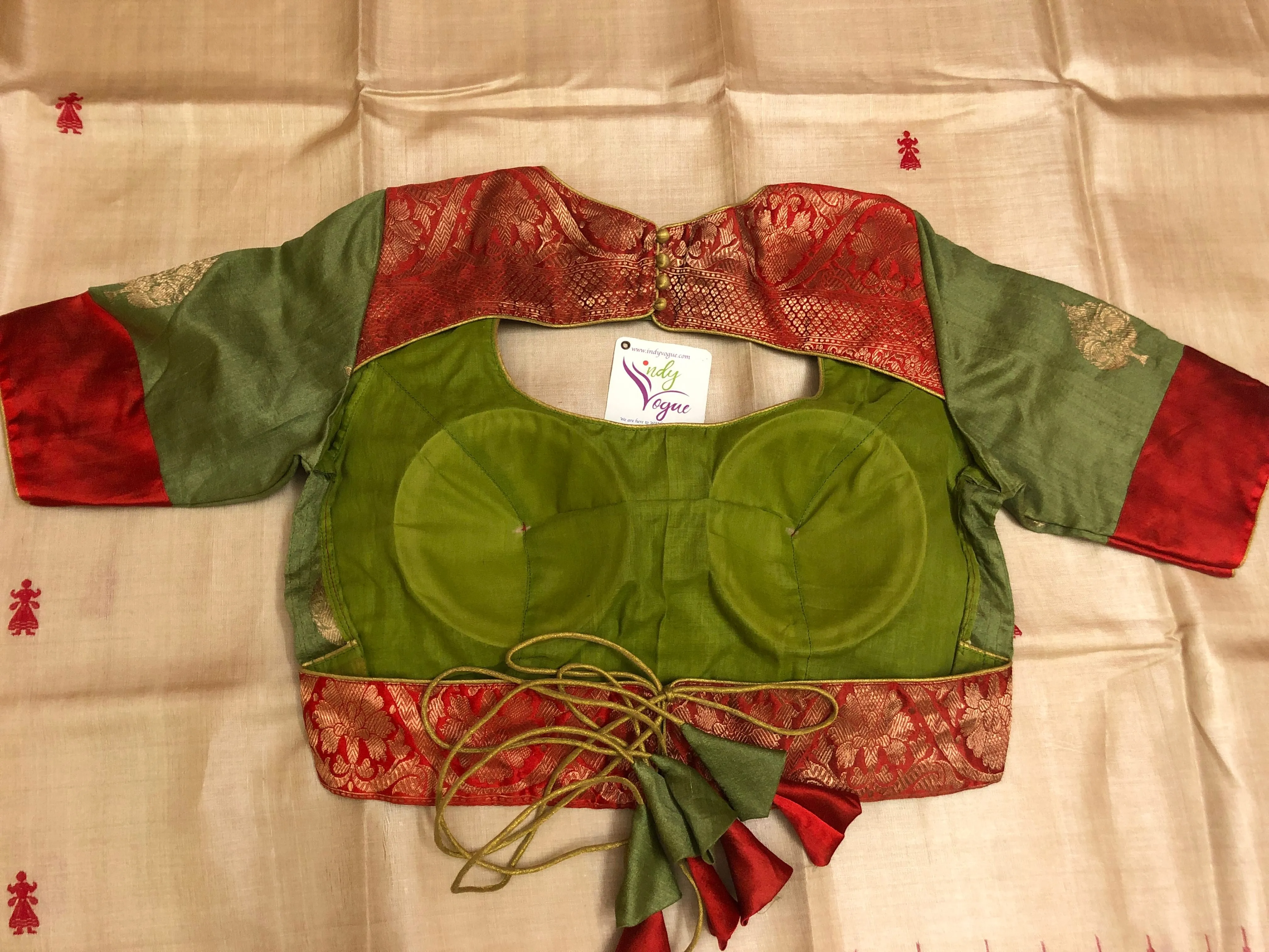Dark Green Color Designer Pure Tussar Banarasi Blouse
