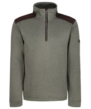 Dark Khaki - Holbeck half zip fleece