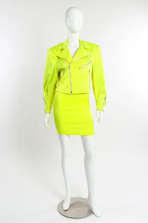 Day-Glo Moto Jacket & Skirt Set