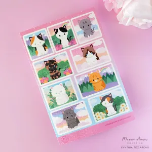 Day Skies Cats Sparkle Vinyl Sticker Sheet