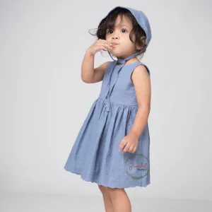 Daya, Dusty- Blue Embroidery