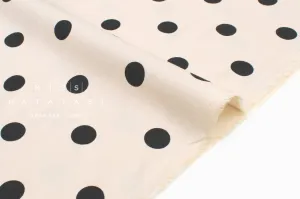 DEADSTOCK Polka Dots Brushed Cotton - cream, black