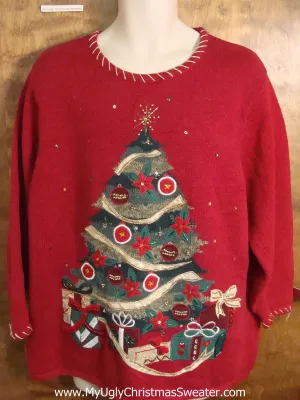 Decorated Xmas Tree Funny Ugly Sweater for a Christmas Party