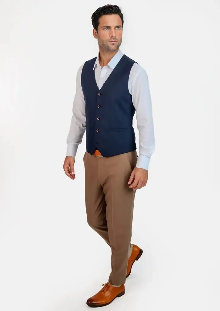 Deep Blue Sharkskin Vest