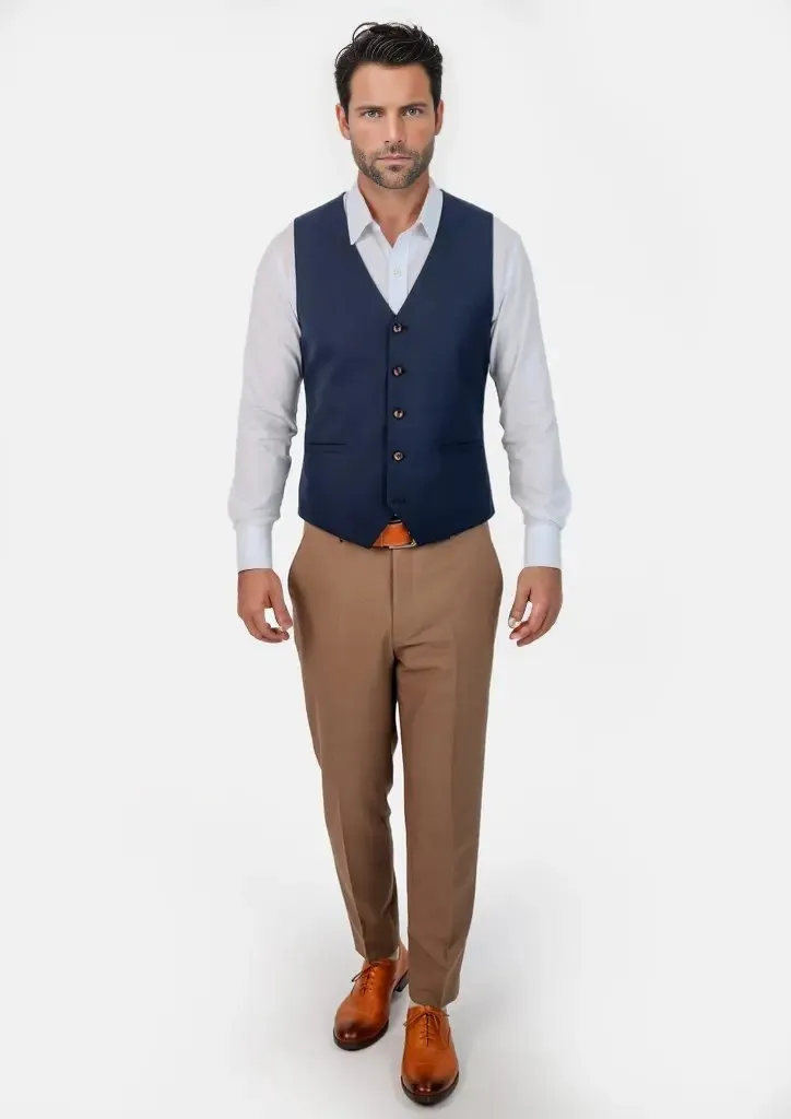 Deep Blue Sharkskin Vest
