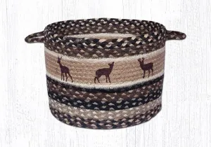 Deer Silhouettes Braided Jute Utility Baskets